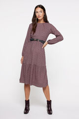 milano Vestido Midi Estampado Granate