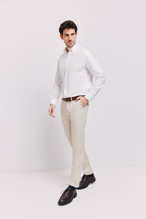Pedro del Hierro Camisa lisa manga larga Blanco
