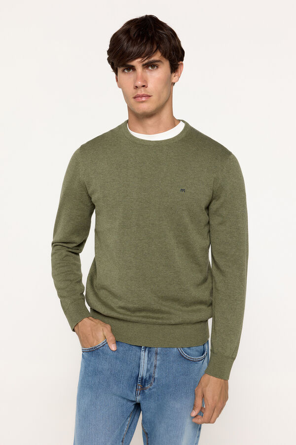 Milano Camisola b&aacute;sica com gola redonda Verde