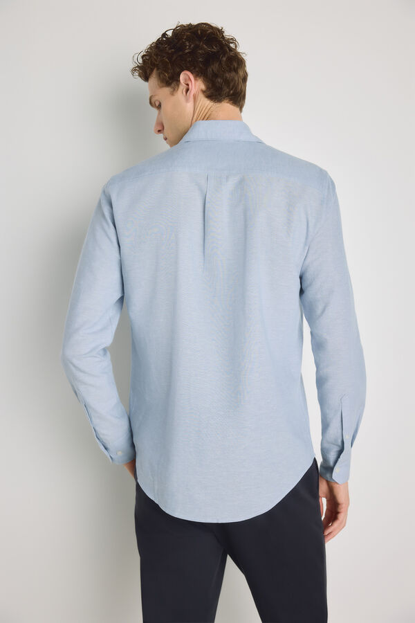Pedro del Hierro Camisa lisa manga larga Azul Claro