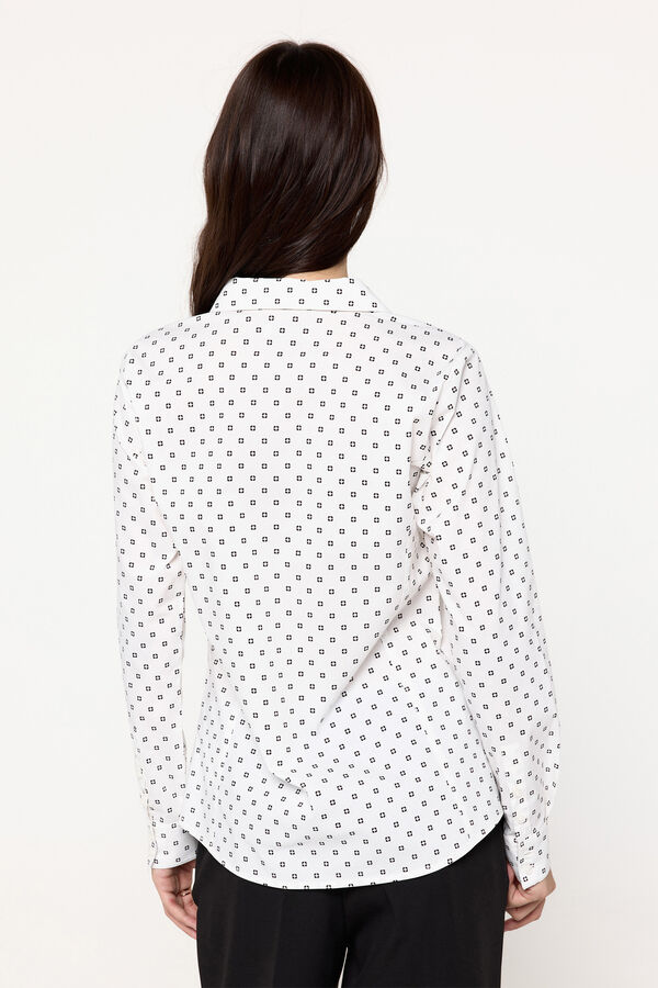 Milano Camisa Entallada Estampada Blanco