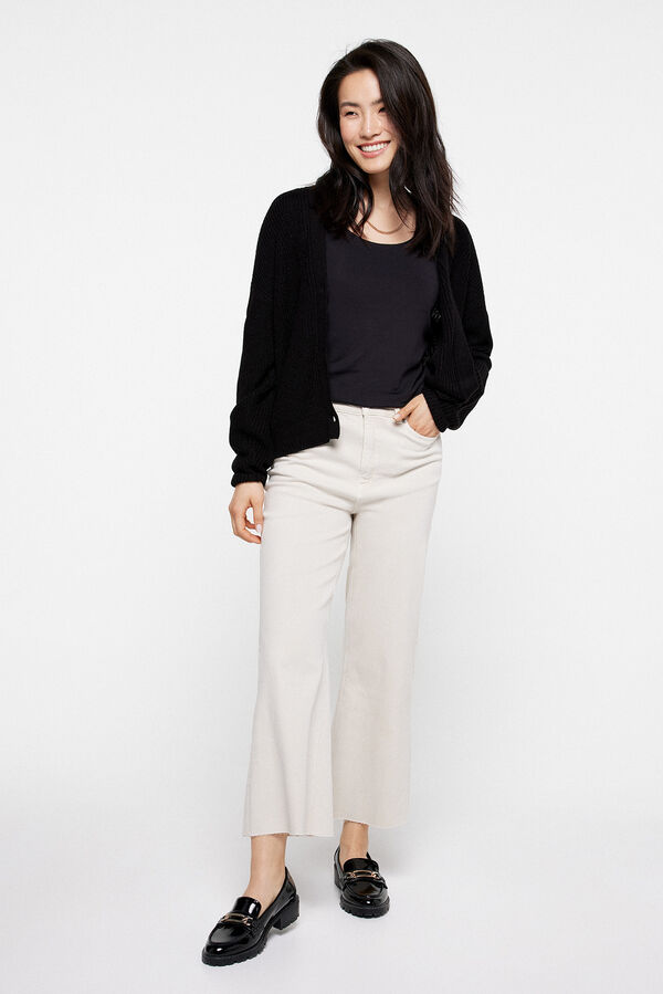 milano Casaco de malha bot&otilde;es Preto