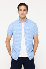 Fifty Outlet Camisa Slub Cuadros Azul