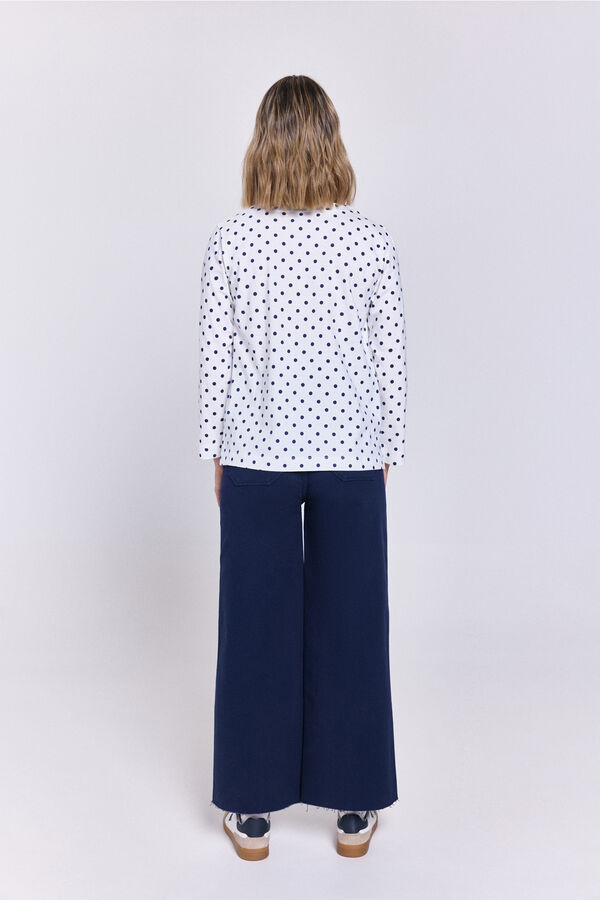 Milano T-shirt de manga com manga francesa Estampado branco