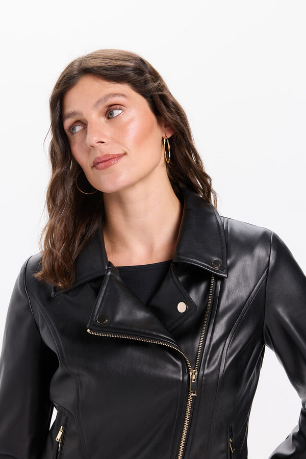 Milano Cazadora biker efecto piel color negro Negro