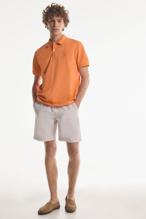 Fifty Outlet Polo basico confeccionado en 100% algodón Orange