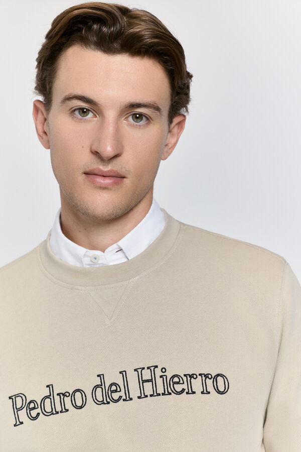 Pedro del Hierro Sudadera logo regular fit Beige