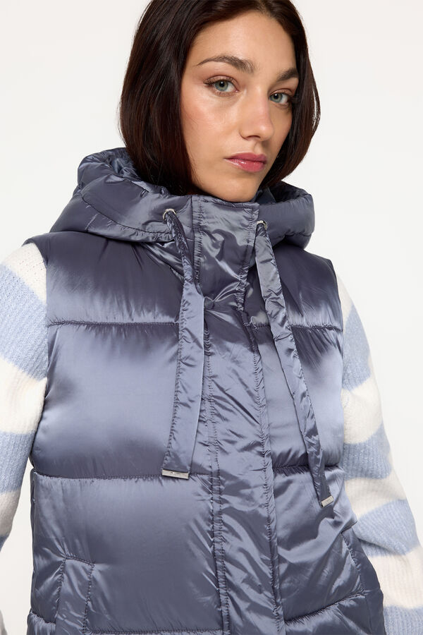 Milano Chaleco plum&iacute;fero acolchado con capucha Azul