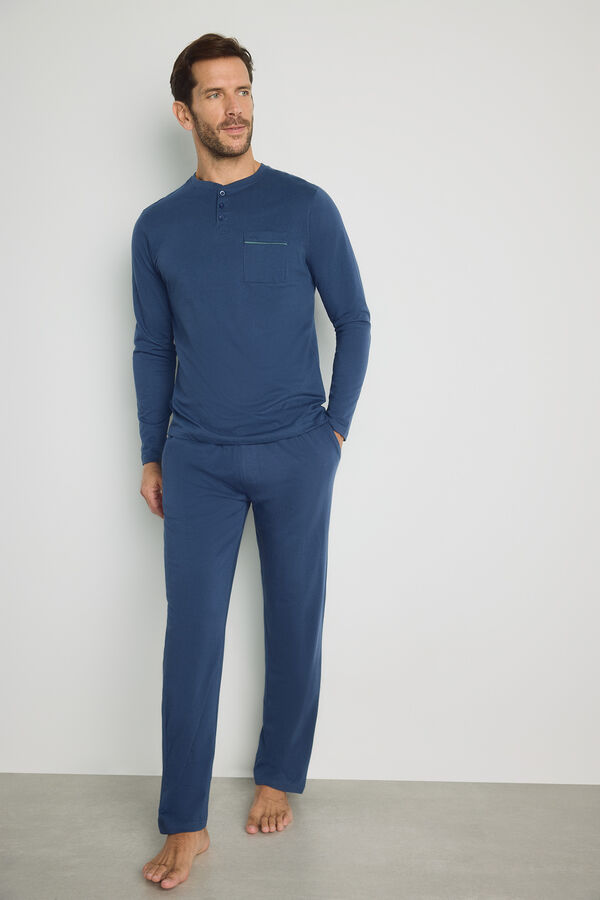 Milano Pijama de malha Azul