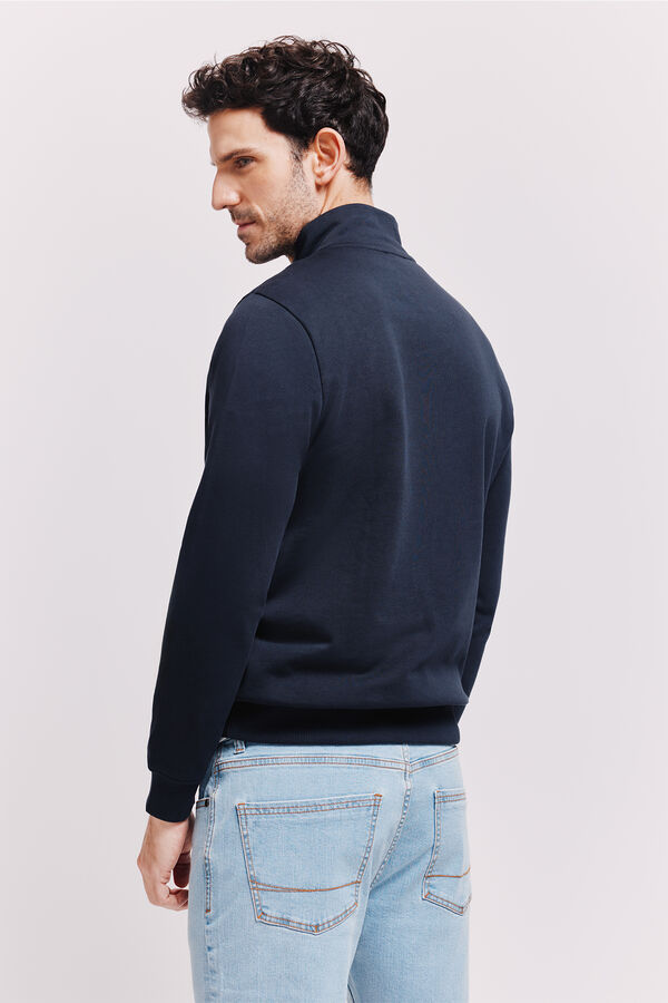 Pedro del Hierro Sudadera cuello semicisne con cremallera Navy