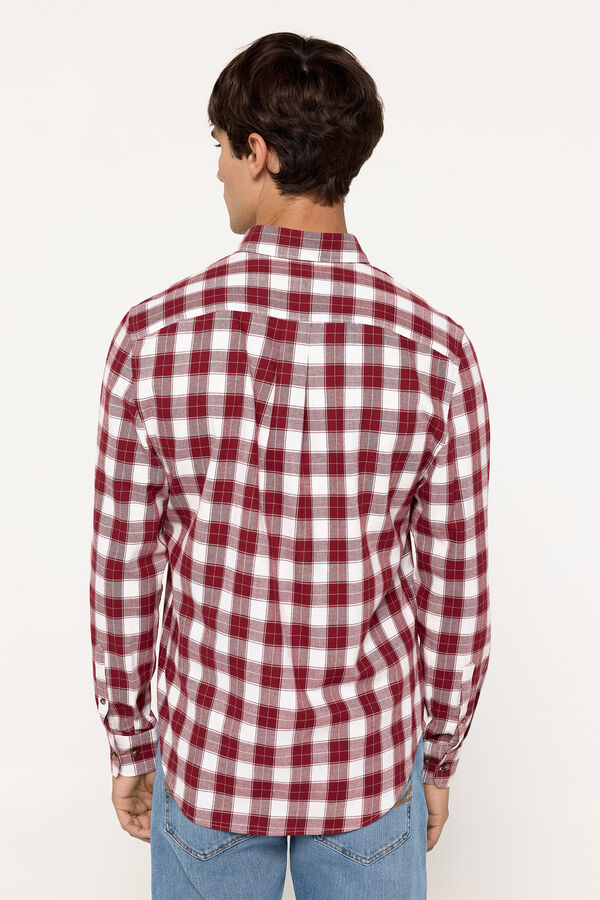 Milano Camisa xadrez de sarja Estampado branco