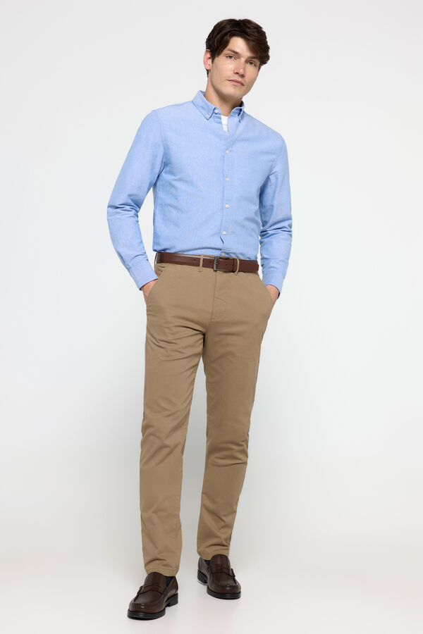 Milano Camisa oxford lisa Azul claro