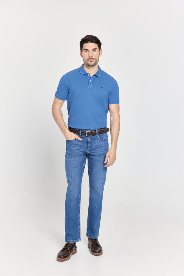 Pedro del Hierro Polo b&aacute;sico manga curta Azul