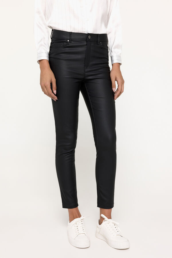 Milano Pantal&oacute;n Encerado Negro