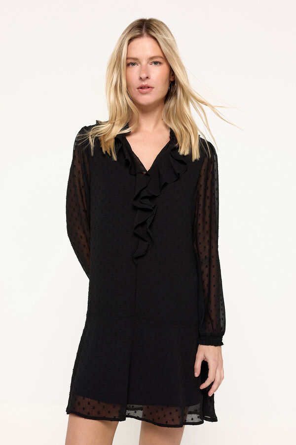 Milano Vestido de chiffon Preto