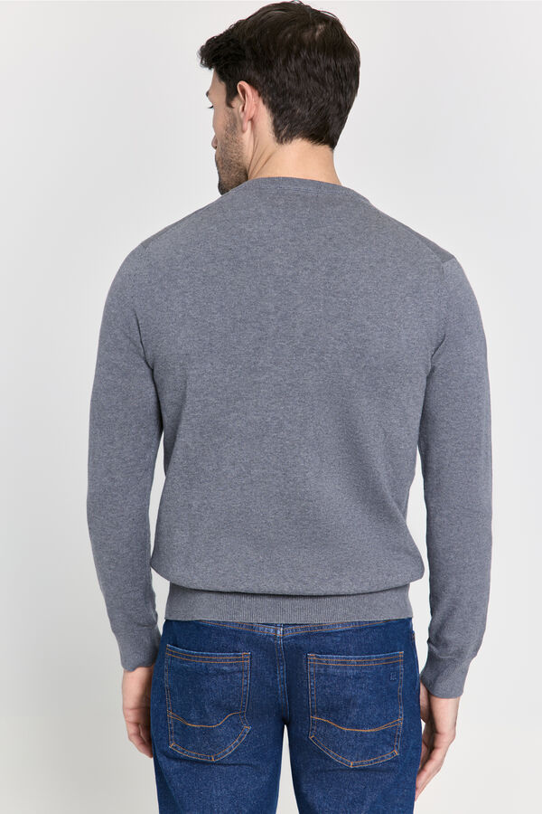 Pedro del Hierro Camisola básica gola caixa Cinza medio