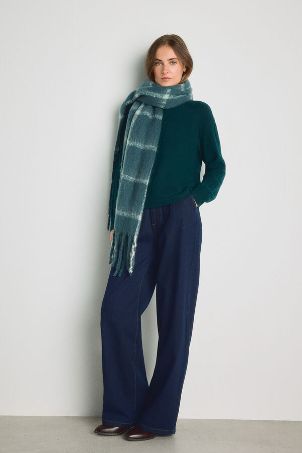 Milano Camisola gola redonda com estrutura Azul