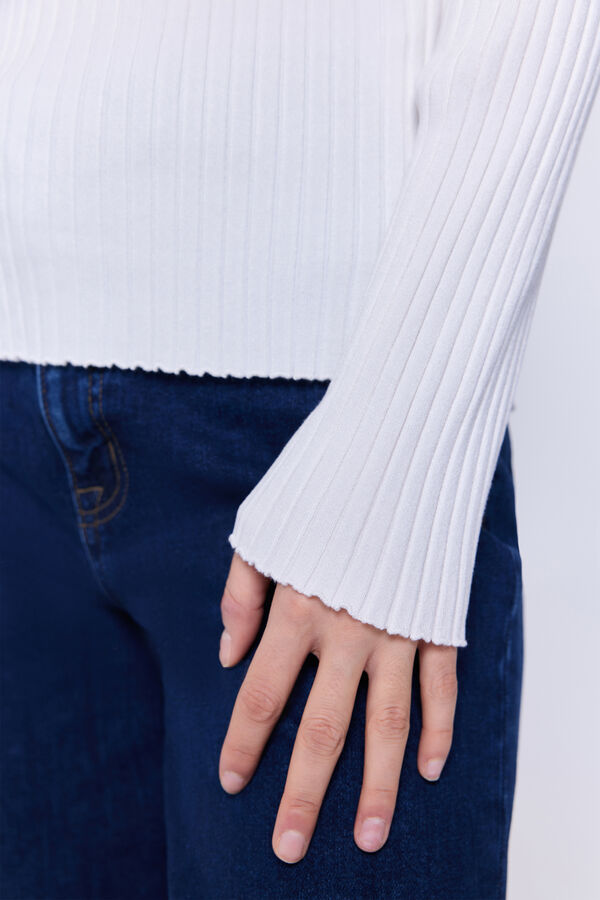 Milano Camisola gola perkins Branco