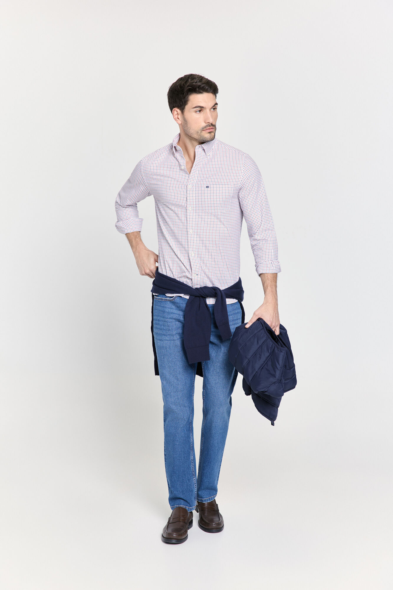 Pedro del Hierro Camisa cuadros manga larga