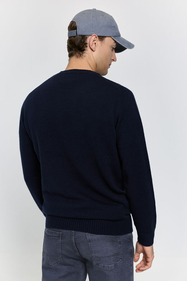 Pedro del Hierro Camisola de gola caixa redonda em formato de diamante Marinho