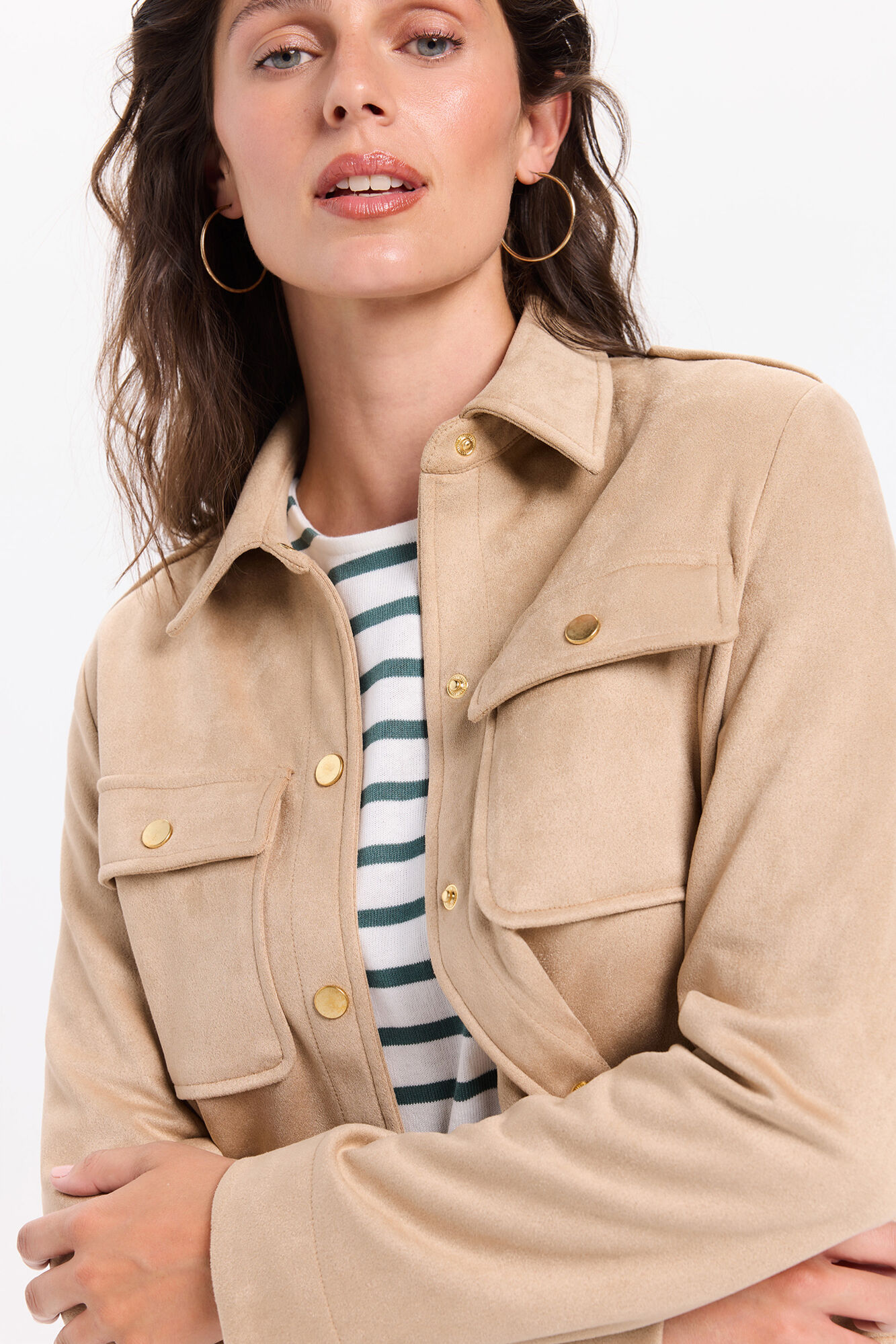 Milano Cazadora beige efecto ante