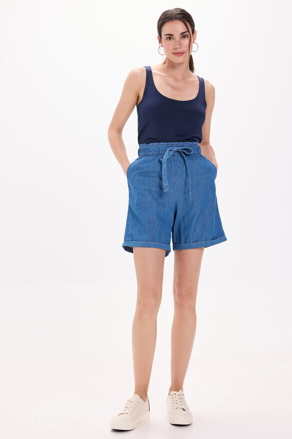 Milano Camiseta elástica com alças largas Marinho