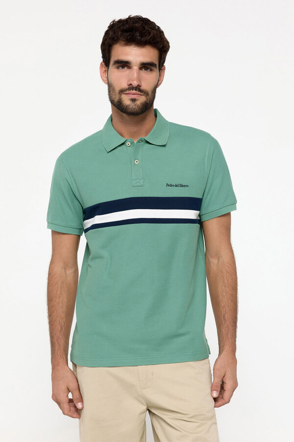 Fifty Outlet Polo piqué cortado e costurado PdH Verde