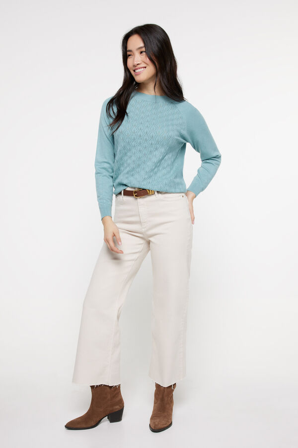 Milano Camisola rendilhada tato suave Verde escuro