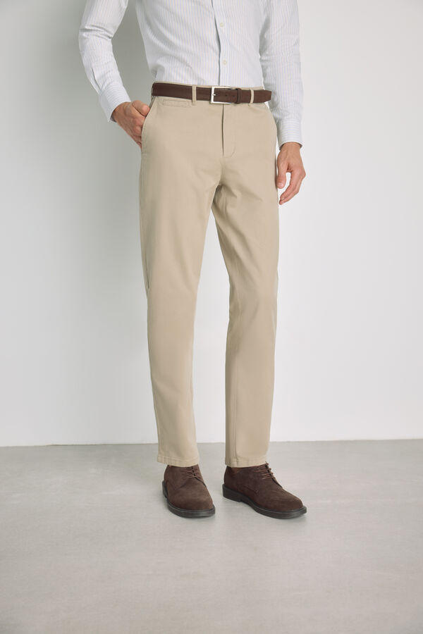 Pedro del Hierro Pantal&oacute;n chino regular fit Beige