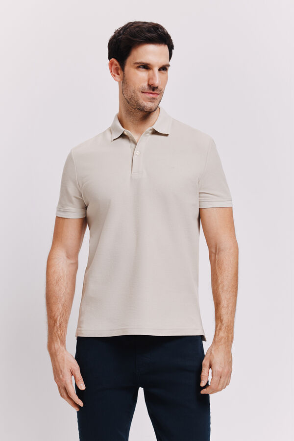 Milano Polo manga curta Cinza claro