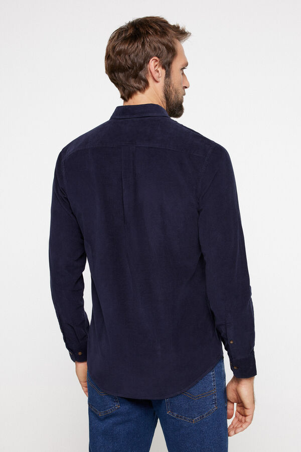 Milano Camisa Microbombazina Lisa Marinho