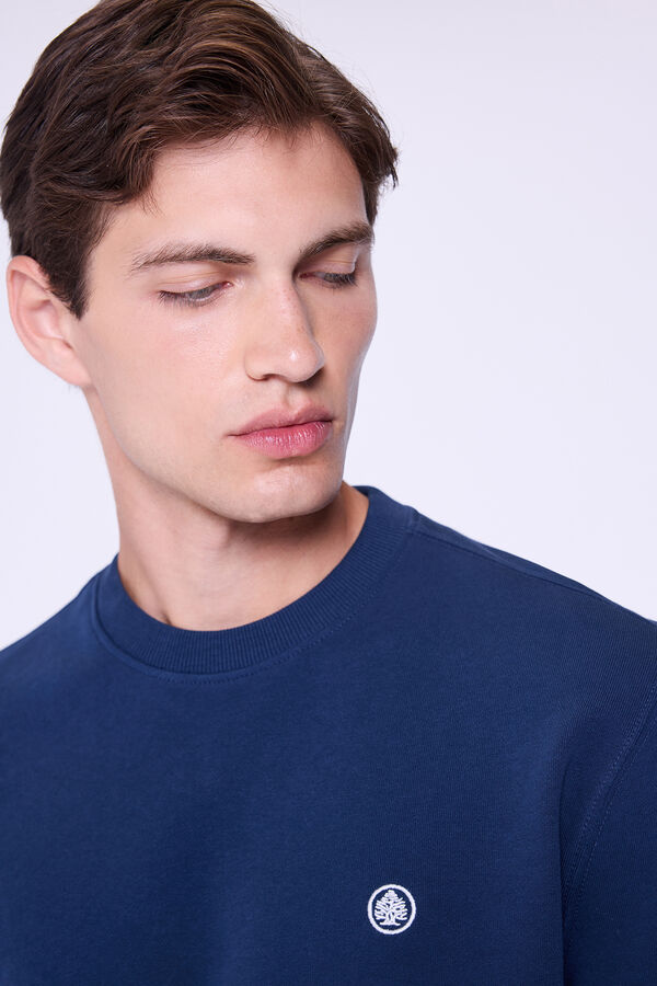 Springfield Sweatshirt com logo e gola redonda Marinho