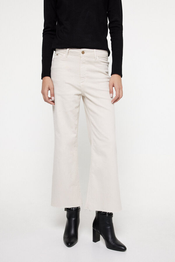 Fifty Outlet Pantalón Culotte Crop Marfil