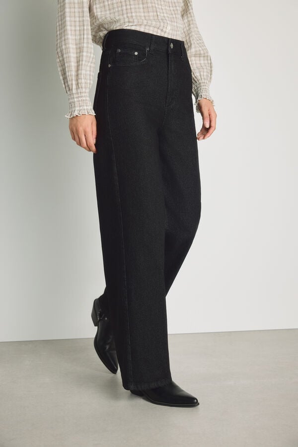 Milano Cal&ccedil;a jeans larga Cinzento oscuro