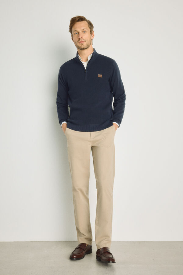 Pedro del Hierro Jersey semicisne cremallera Navy