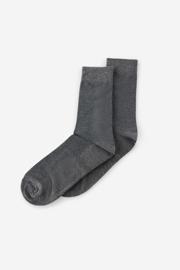 Milano Meias b&aacute;sicos estruturadas Cinzento oscuro