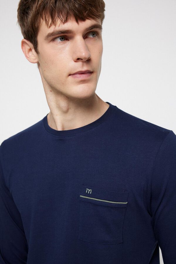 Milano Pijama largo algod&oacute;n Navy