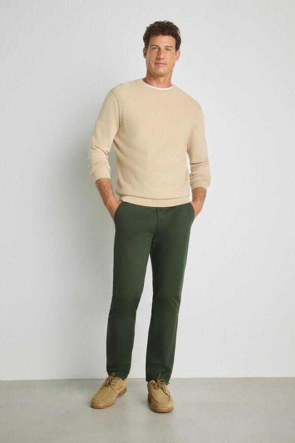 Milano Jersey cuello caja Beige