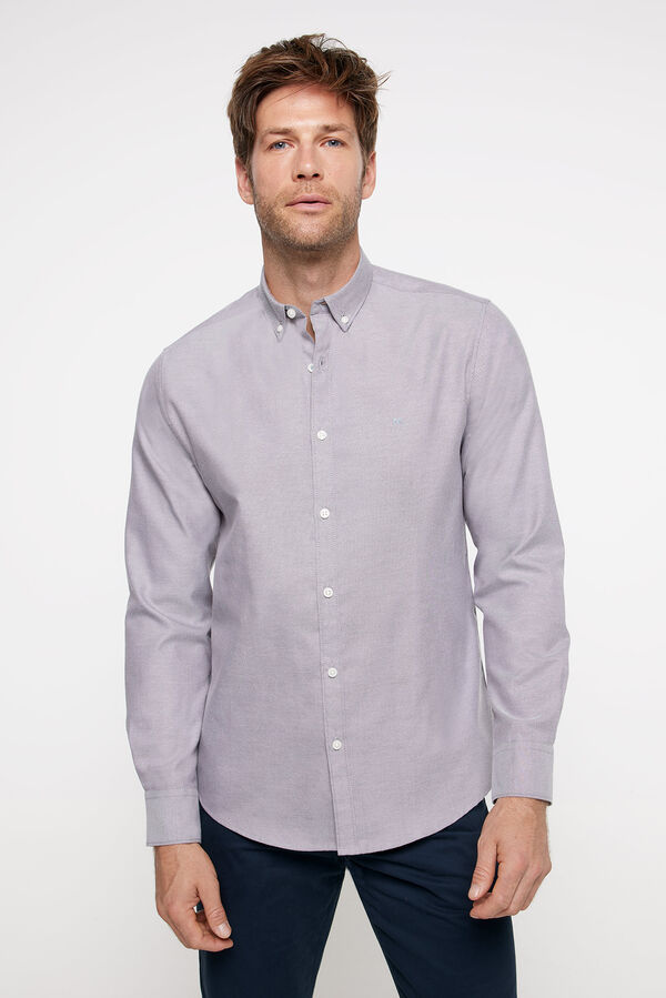 Milano Camisa oxford riscas Bege