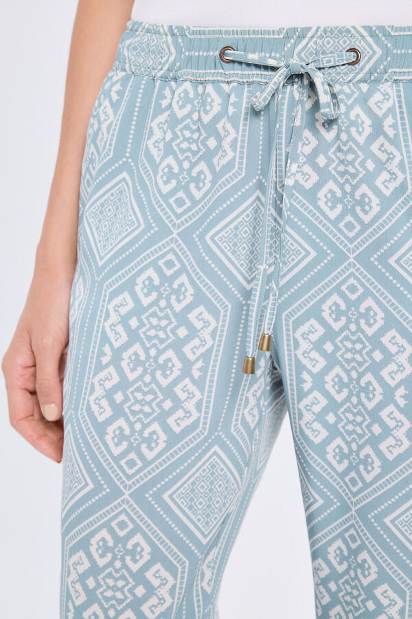 Milano Calças fluídas estampadas Azul