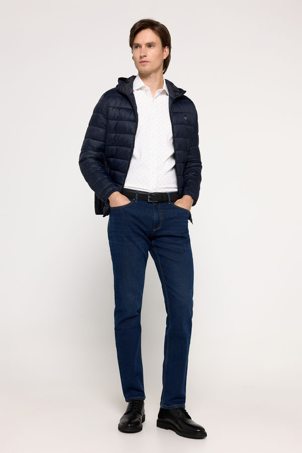 Milano Camisa Stretch Estampada Azul