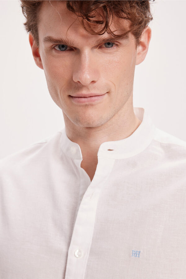 Pedro del Hierro Camisa Lino PDH Lisa Blanco