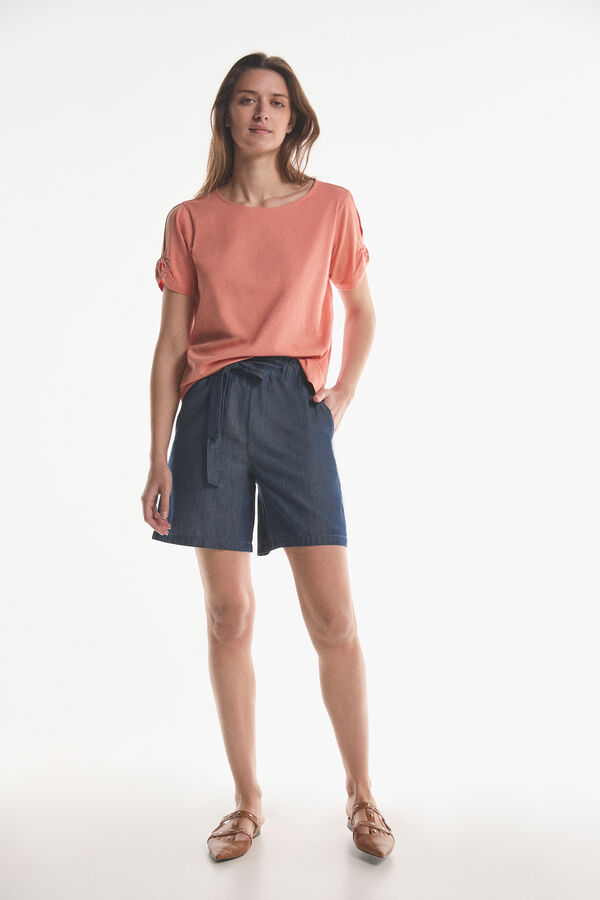 Fifty Outlet T-shirt argola manga Coral