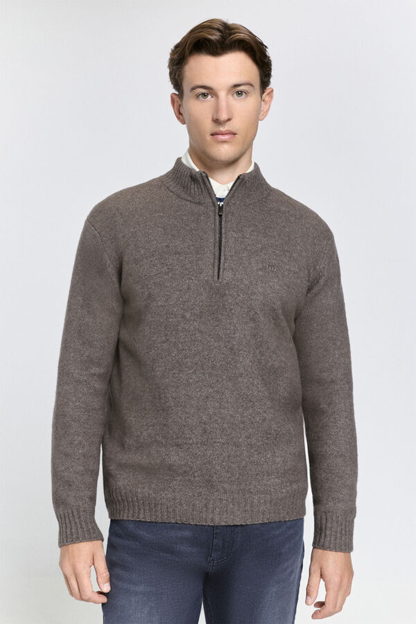 Milano Casaco de malha de malha com meia fecho-éclair Torrefacçao