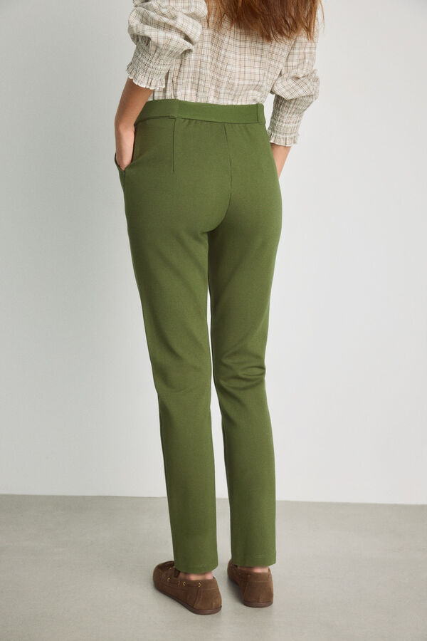 Milano Cal&ccedil;a slim fit confort&aacute;vel Verde