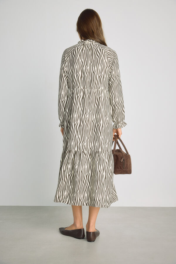 Milano Vestido escote pico Beige