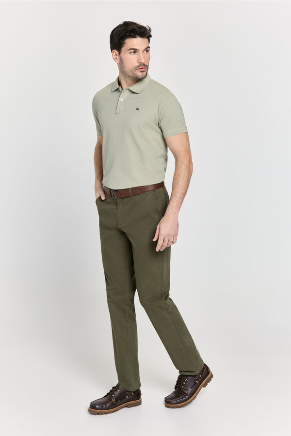 Pedro del Hierro Polo b&aacute;sico manga curta C&aacute;qui m&eacute;dio