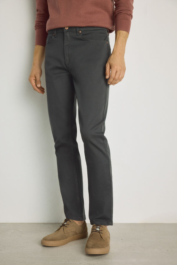 Springfield Pantal&oacute;n 5 bolsillos color Gris Oscuro