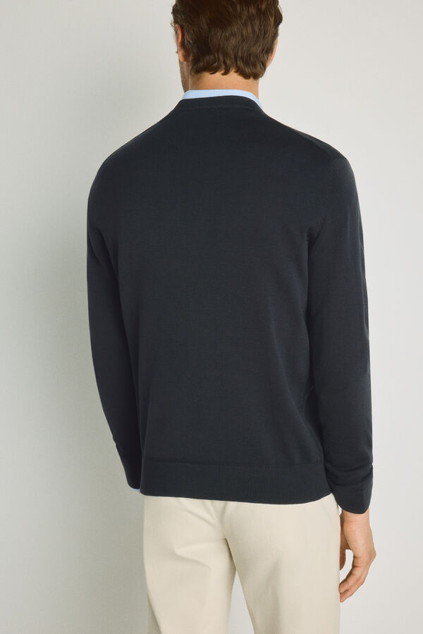 Pedro del Hierro Camisola gola caixa Marinho