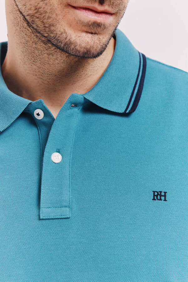 Pedro del Hierro Polo manga curta Azul